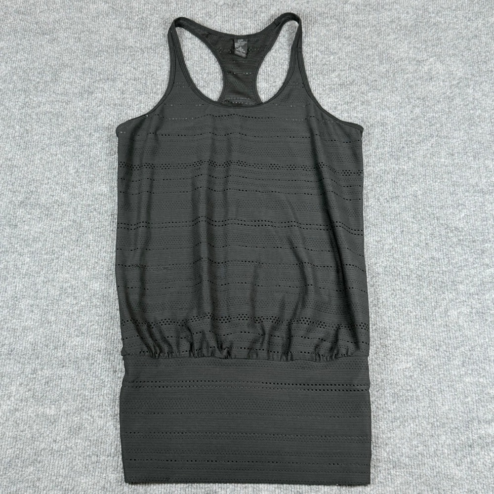 Prana Breathe Athletic Racerback Tank Top XS Black Activewear Perforated Workout